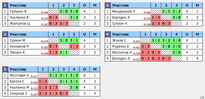 результаты турнира Макс-501 в ТТL-Савеловская 